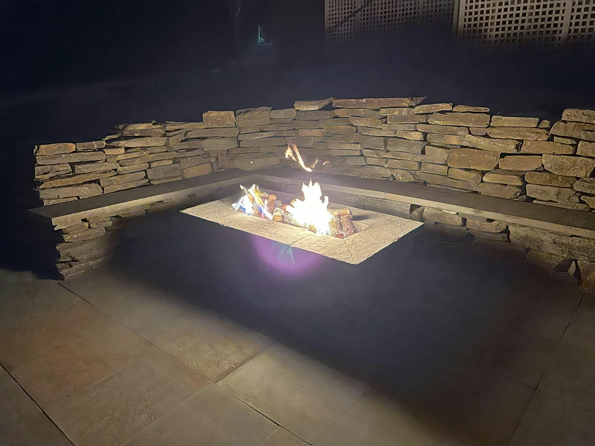 built-in gas fire pit