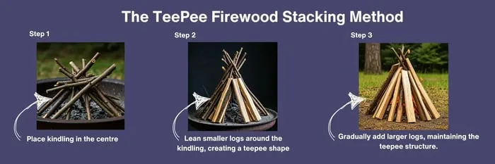 fire pit stacking method