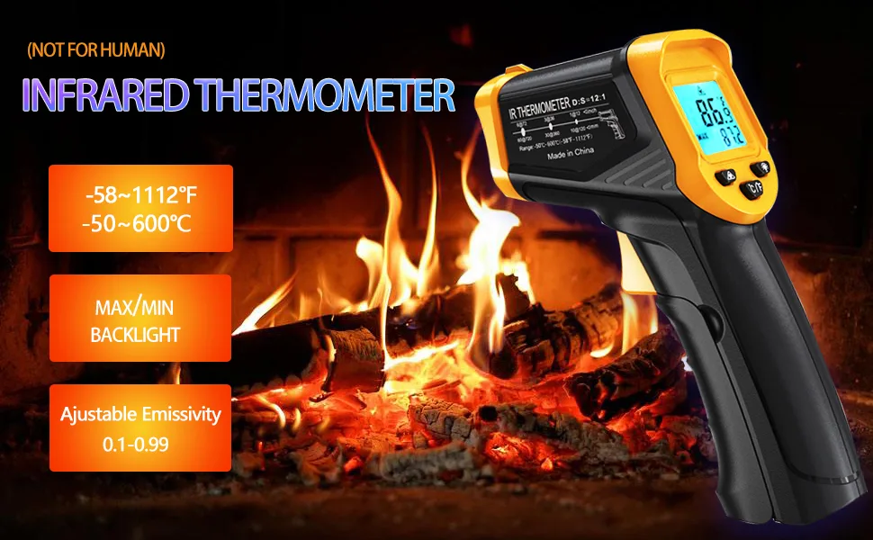 fire pit surface temperature infrared thermometer