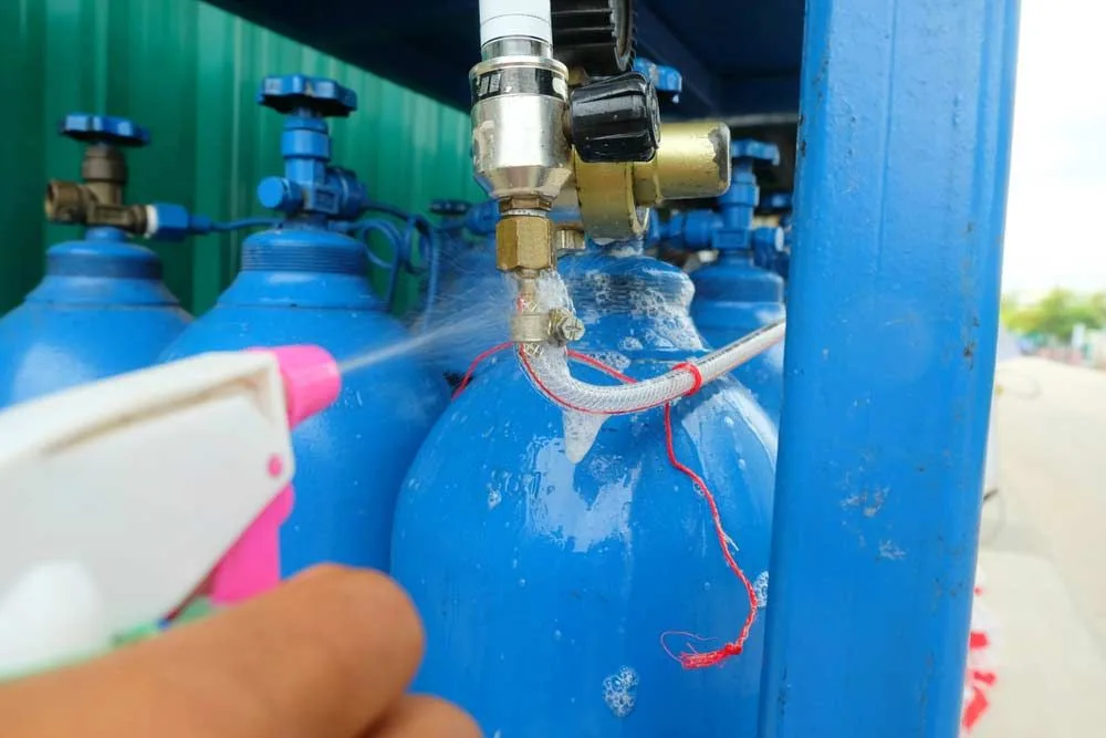 Gas line leak test