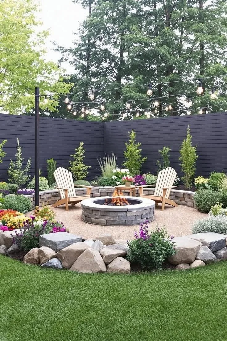 how far should a fire pit be from a fence