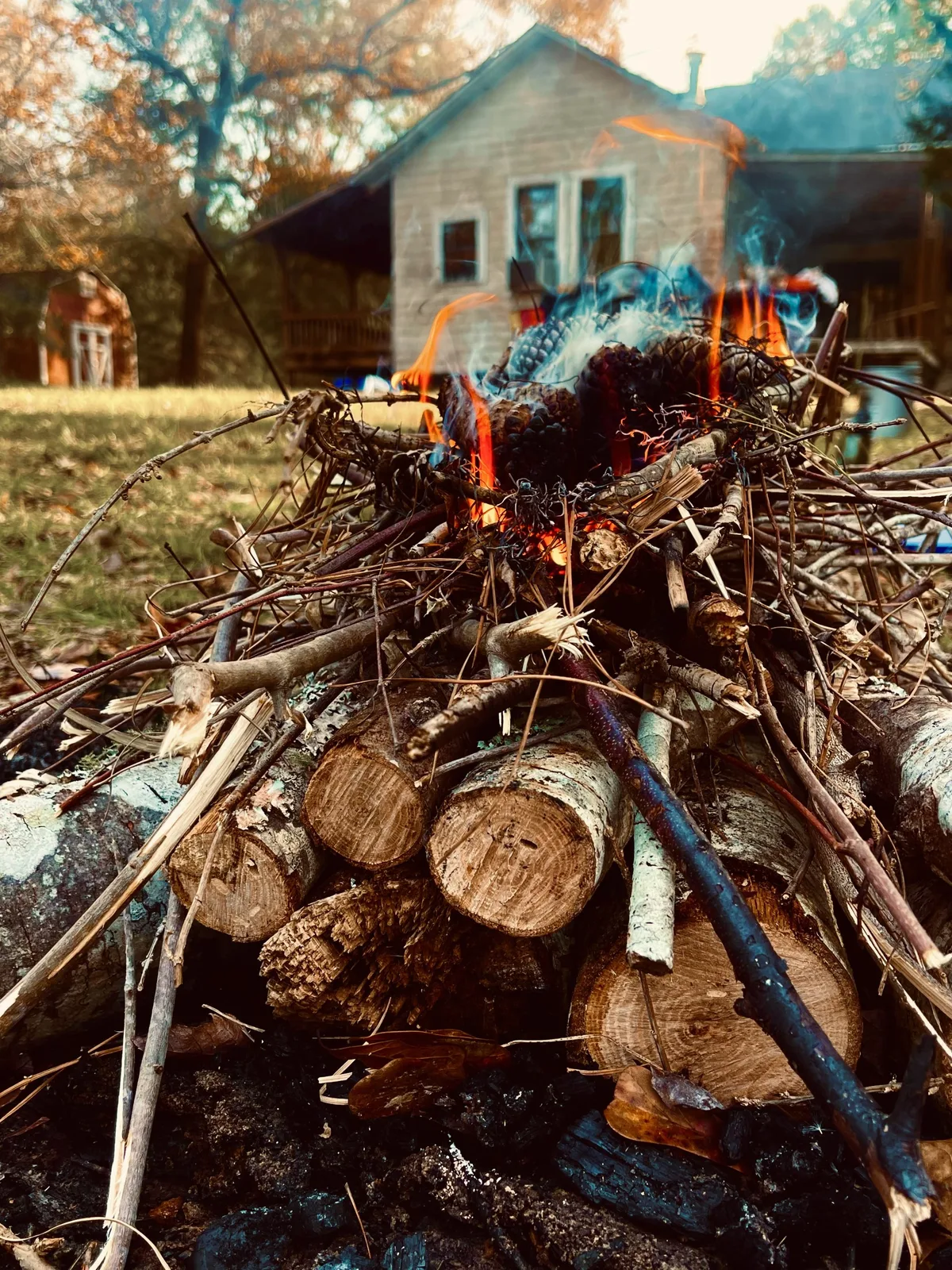 top-down fire building method
